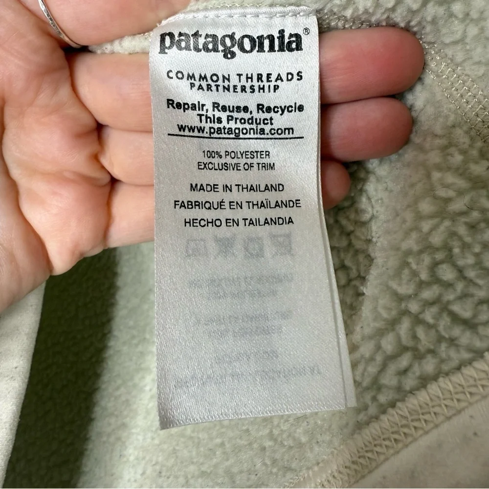Patagonia Better Sweater Cream Quarter-Zip Fleece Pullover XS - Picture 5 of 9